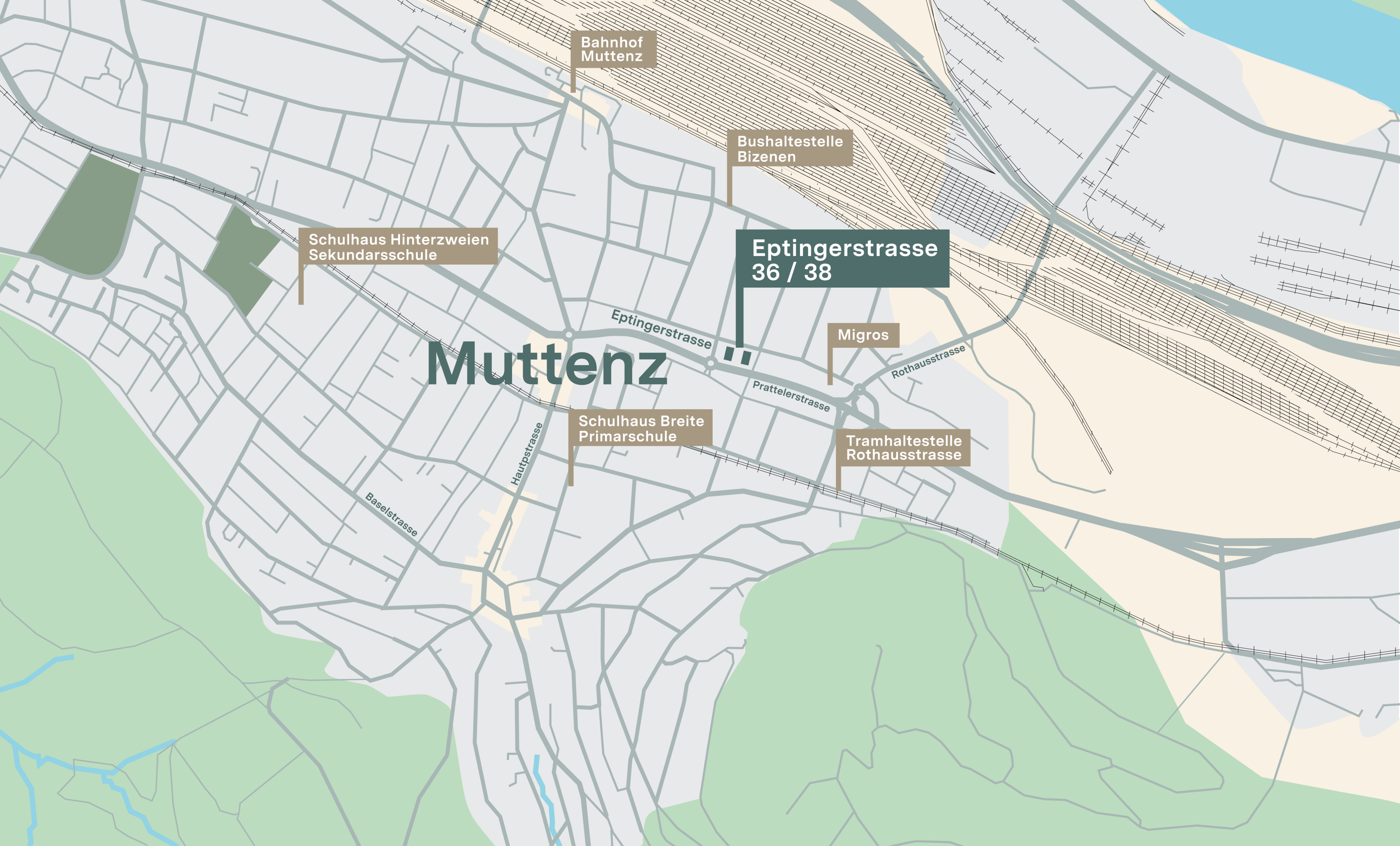 Situationsplan Eptingerstrasse 36/38